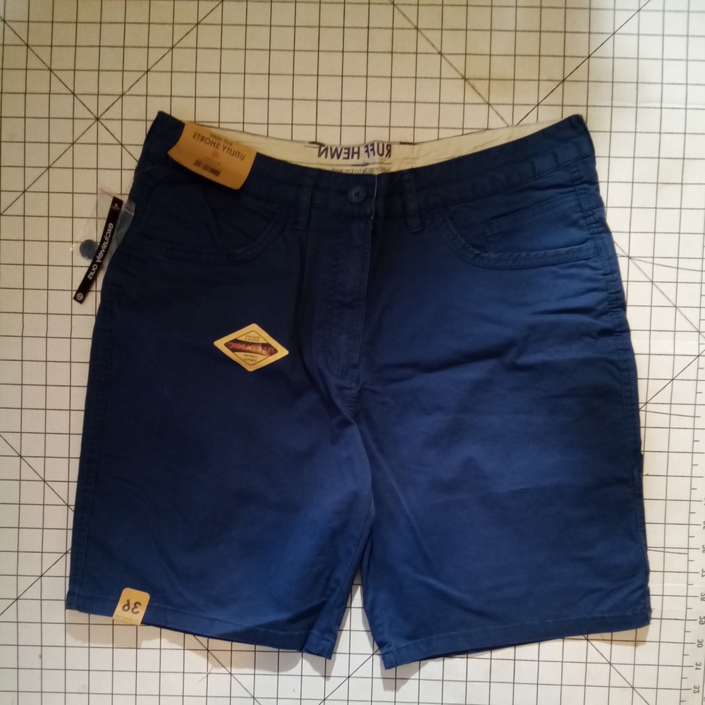 Ruff Hewn Blue Flat Front Shorts  NWT